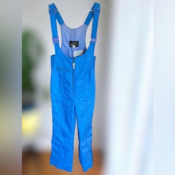 Ossi Skiwear Women’s L Ski Bib Snow Pants Blue Insulated Water Resistant VTG 80s - Picture 2 of 13